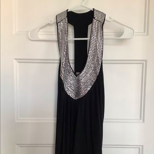 Fancy sequined raver back top.